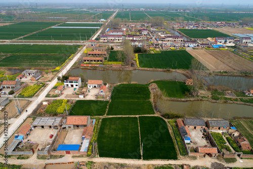 Aerial shooting of China's rural production and life scenes