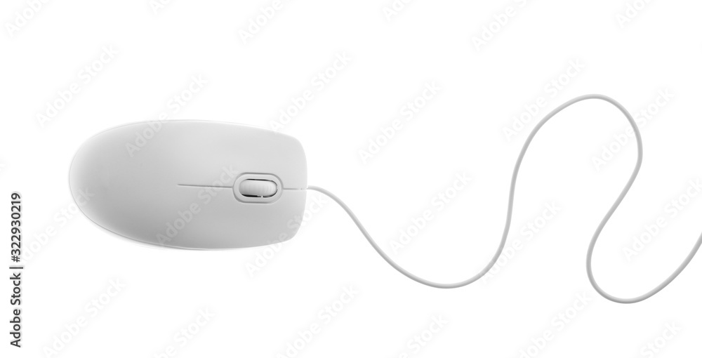 Modern wired computer mouse isolated on white Modern wired computer mouse isolated on white