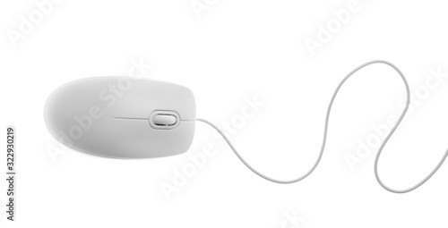 Cuadro en lienzo Modern wired computer mouse isolated on white