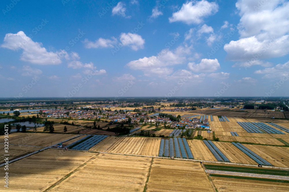 Aerial shooting of China's rural production and life scenes Aerial shooting of China's rural production and life scenes
