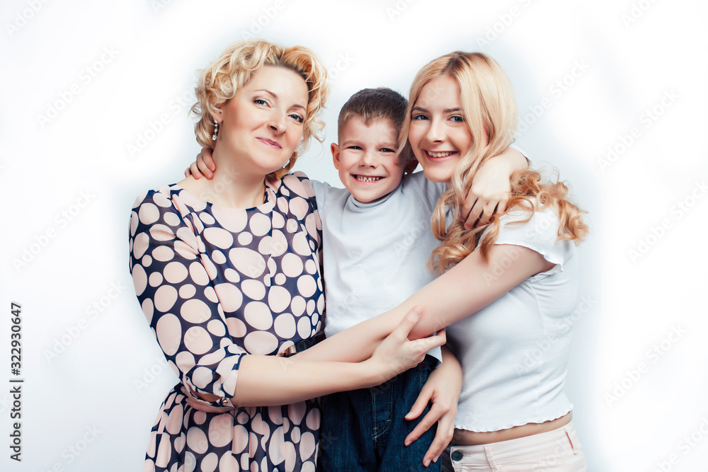 happy smiling blond family together posing cheerful on white background, generation concept. lifestyle people happy smiling blond family together posing cheerful on white background, generation concept. lifestyle people