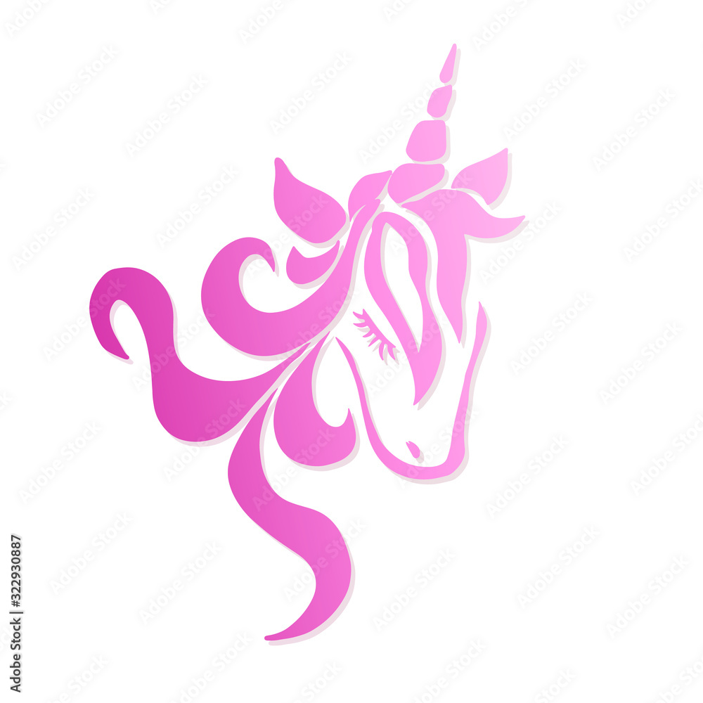 Unicorn drawing is a tattoo abstraction. Vector illustration Unicorn drawing is a tattoo abstraction. Vector illustration