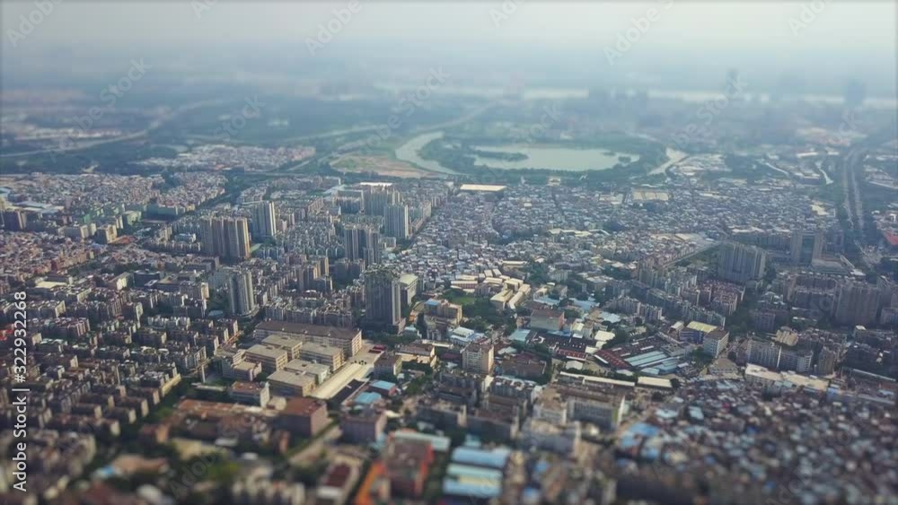 sunny day guangzhou cityscape slum aerial panorama tilt-shift 4k china sunny day guangzhou cityscape slum aerial panorama tilt-shift 4k china