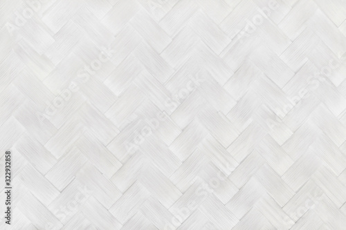 White grey bamboo weaving pattern  old woven rattan wall texture for background and design art work.