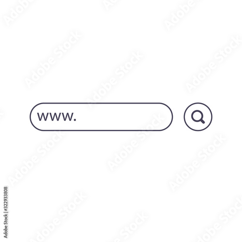 www search bar icons. Vector illustration isolated on background. www search bar icon for web site, app, ui and logo. Concept search and www.
