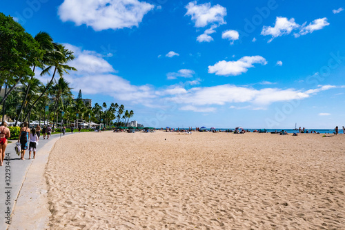 Fort Derussy Beach in Waikiki, Honolulu, Oahu Island, Hawaii.