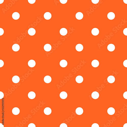 seamless pattern with white circles on orange background. vector illustration