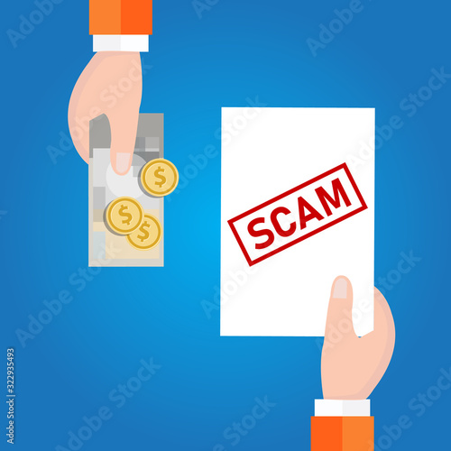 fraud investment scam. money transaction with safety risk
