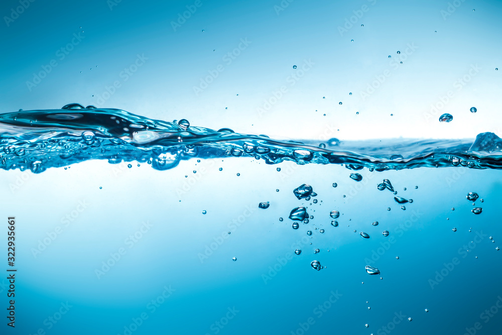 Beautiful water waves Splashed water wave in clean blue water Beautiful water waves Splashed water wave in clean blue water