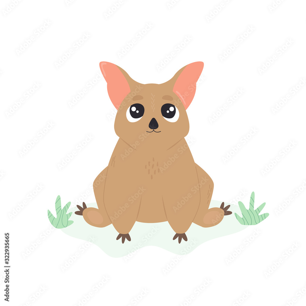 A Cute Australian possum. Animal character design.