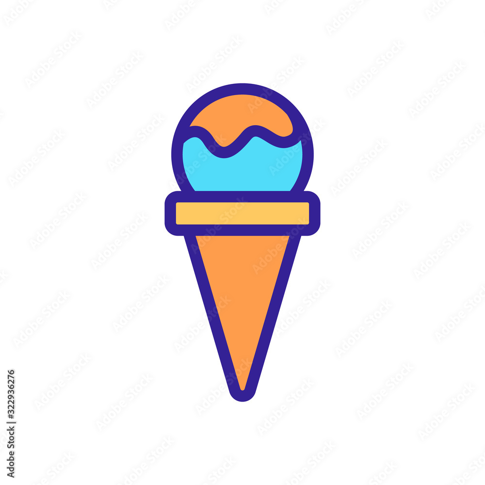 Chocolate ice cream icon vector. Thin line sign. Isolated contour symbol illustration