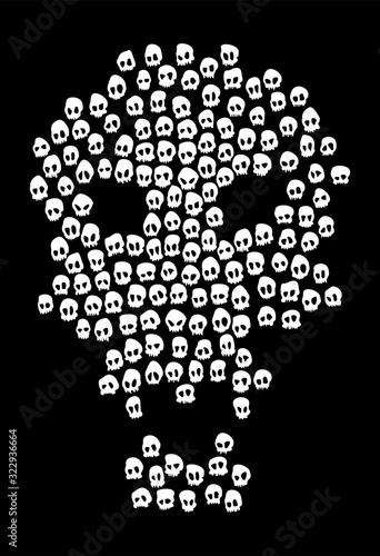 Totenkopfmuster aus vielen Totenköpfen