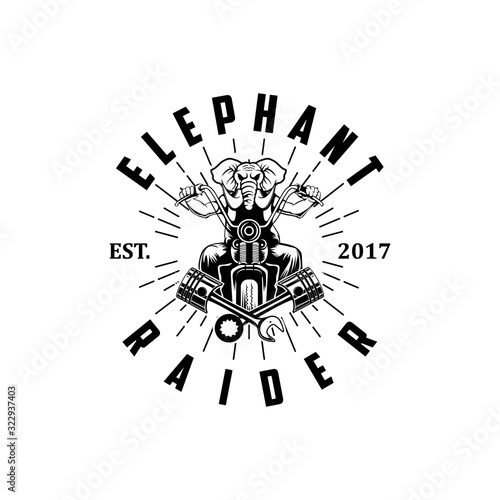 Elephant raider logo vector