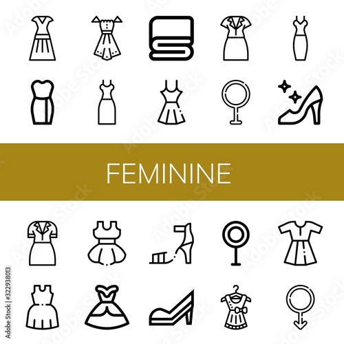 feminine icon set