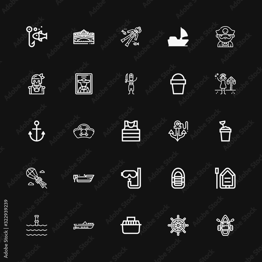 Editable 25 boat icons for web and mobile Editable 25 boat icons for web and mobile