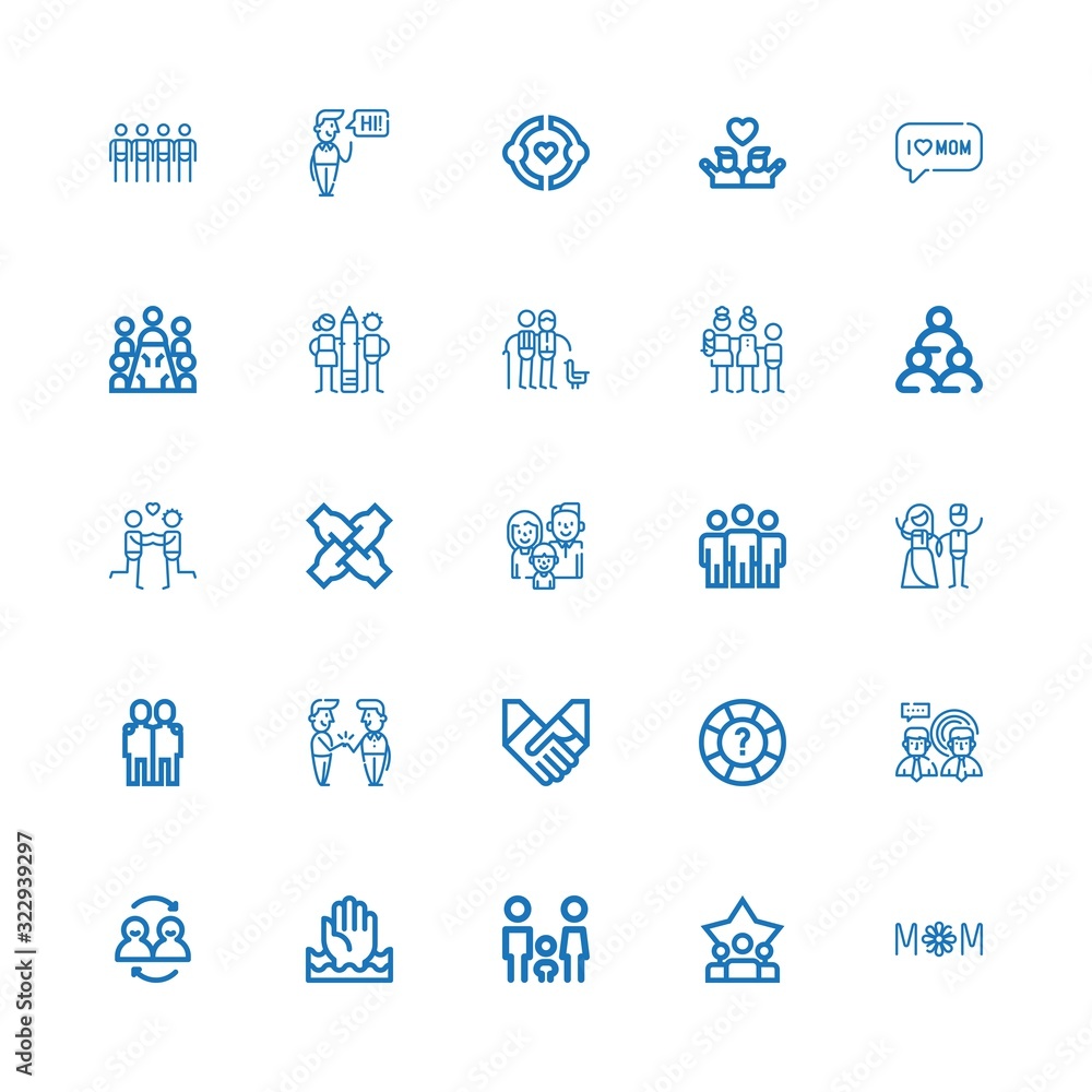 Editable 25 together icons for web and mobile