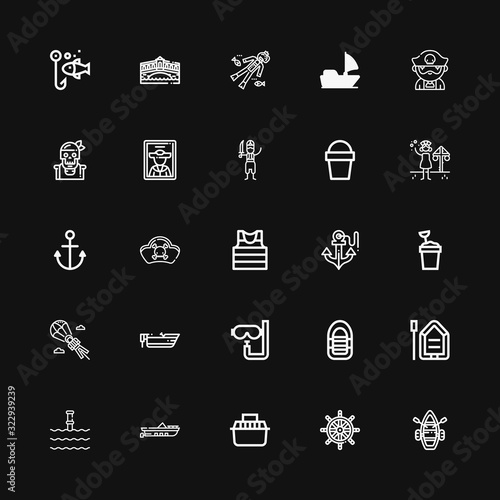 Editable 25 boat icons for web and mobile