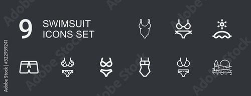 Editable 9 swimsuit icons for web and mobile