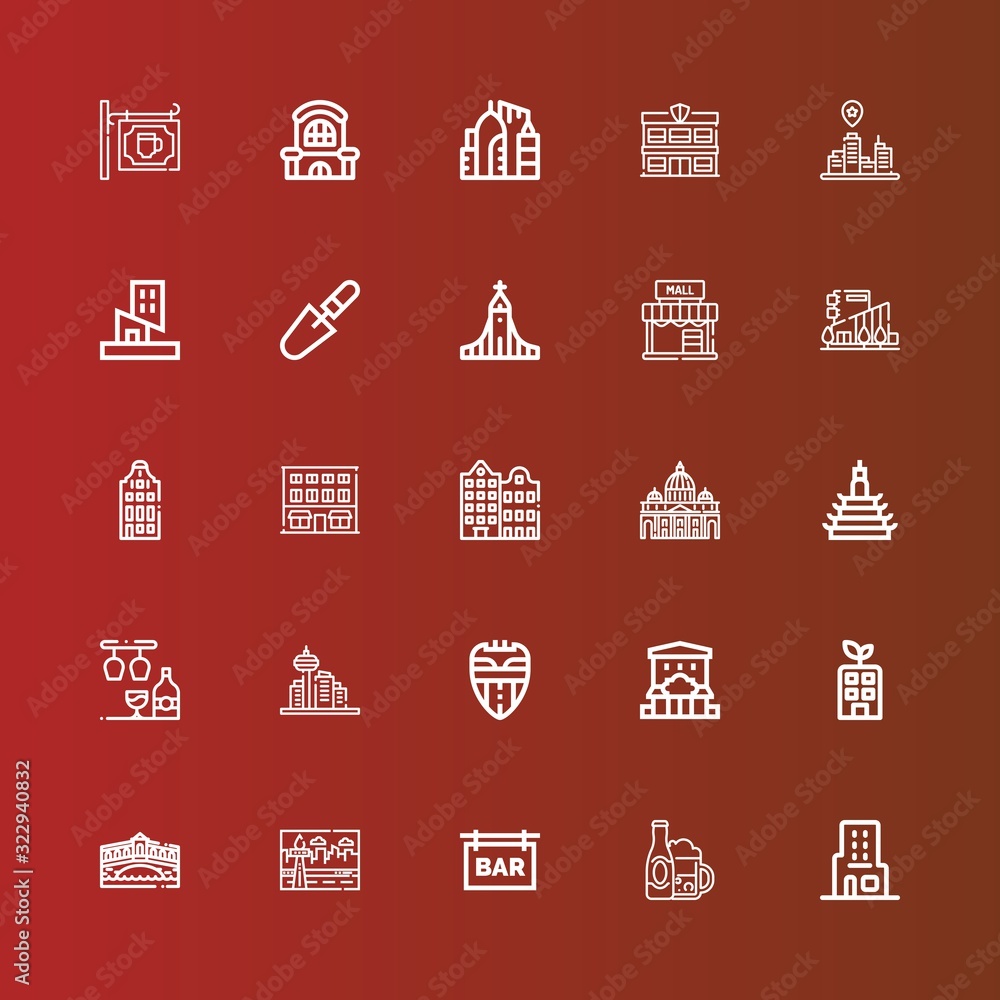 Editable 25 town icons for web and mobile Editable 25 town icons for web and mobile