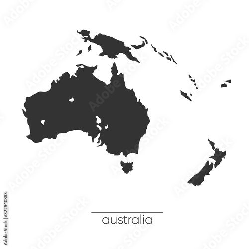 Fotografie, Obraz Australia and Oceania map
