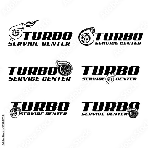 Turbo service center logo collection vector