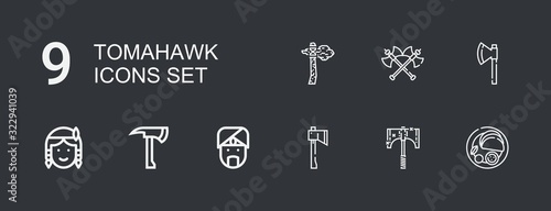 Editable 9 tomahawk icons for web and mobile