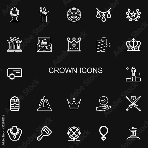 Editable 22 crown icons for web and mobile