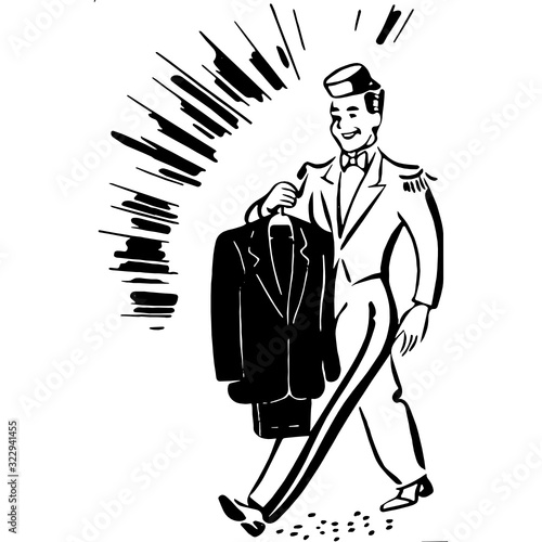 man in suit holding a suit