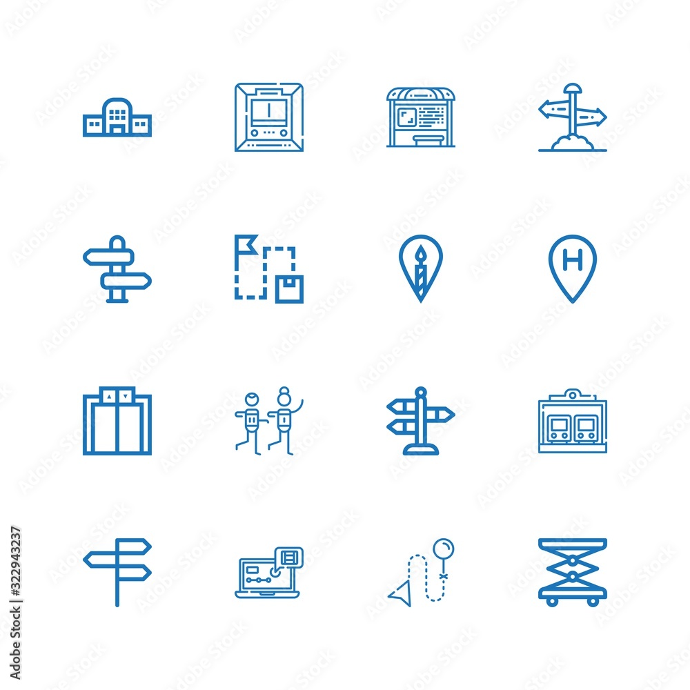 Editable 16 route icons for web and mobile Editable 16 route icons for web and mobile
