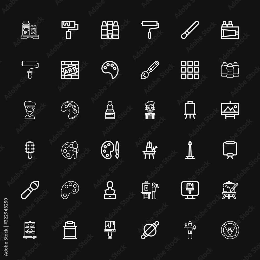 Editable 36 artist icons for web and mobile Editable 36 artist icons for web and mobile