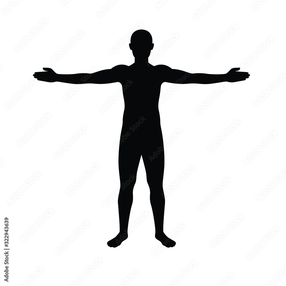 Thin man silhouette vector on white Thin man silhouette vector on white