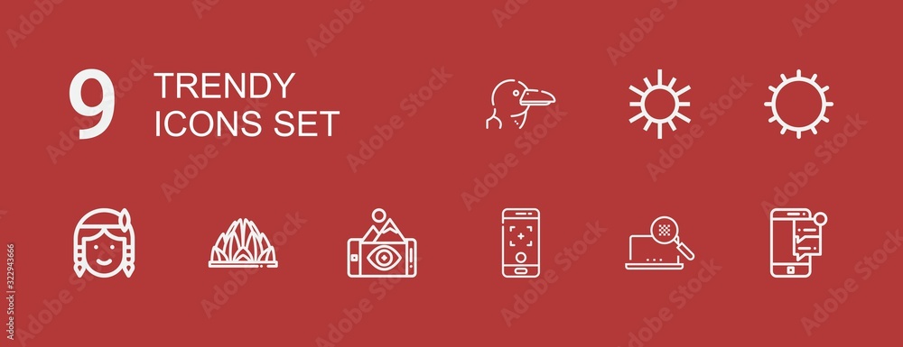 Editable 9 trendy icons for web and mobile