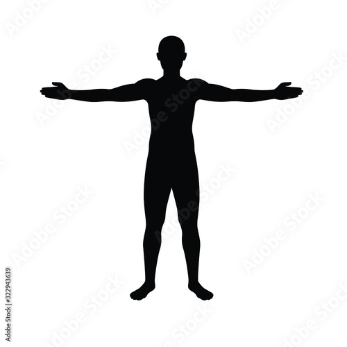 Thin man silhouette vector on white
