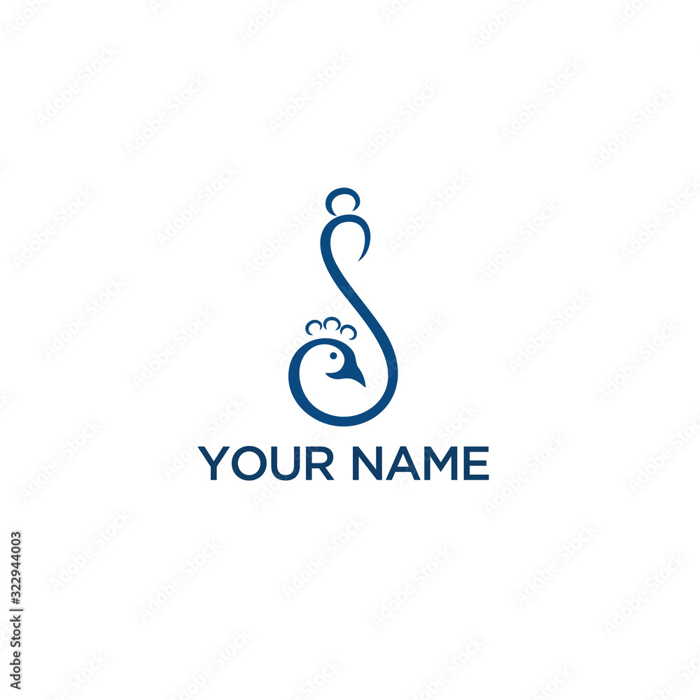 Vector logo on which the abstract image of a bird in the shape of the letter S. Vector logo on which the abstract image of a bird in the shape of the letter S.