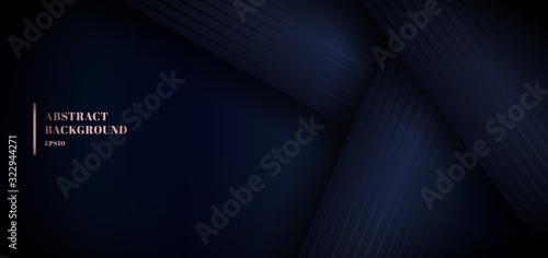 Abstract 3D blue paper overlap layer on dark background
