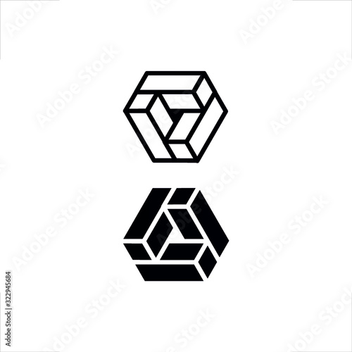 blocks logo hexagonal design united