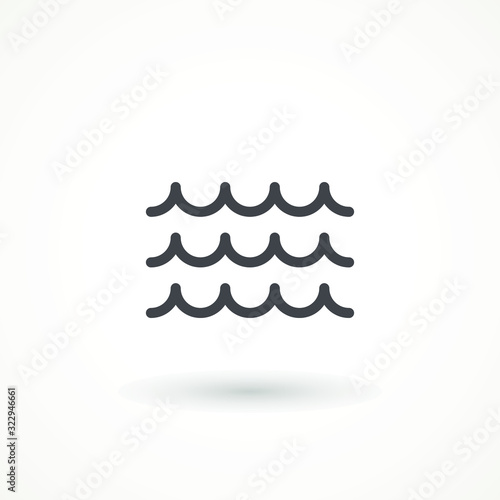 Wave Icon in trendy flat style isolated on white background. Water wave symbol for your web site design, © Aygun