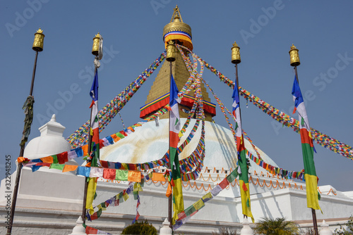 The stupa of Boudhnath in Kathmandu, Nepal photo