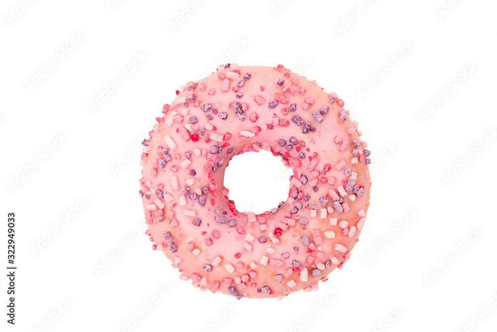 Donut in sprinkles isolated on white background Donut in sprinkles isolated on white background