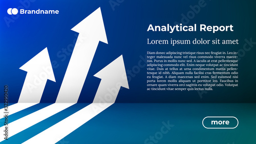 ANALYTICAL REPORT - Web Template in Trendy Colors. Business Arrow Target Direction to Growth and Success. Modern Vector Illustration or Design Template.