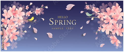 春の花　桜　ベクターイラスト　Luxury　Elegant Spring Flowers Vector Background