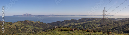 Beautiful view of the strait of Gibraltar from Spain