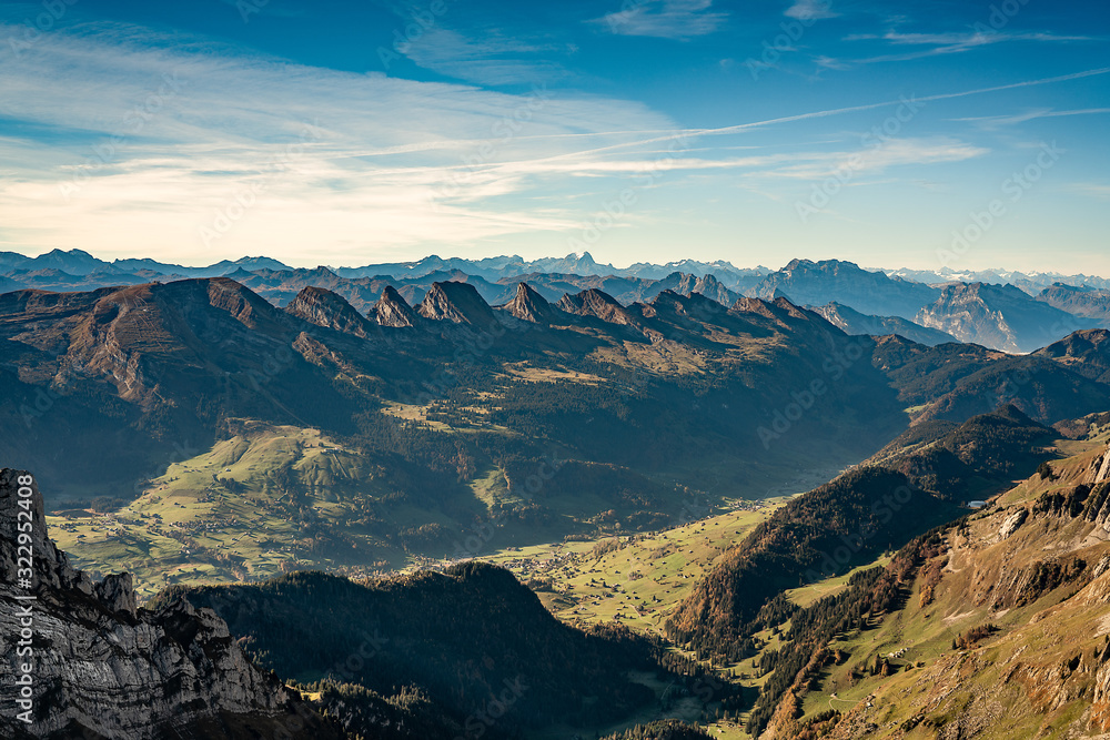 Alpenpanorama vom Säntis aus fotografiert