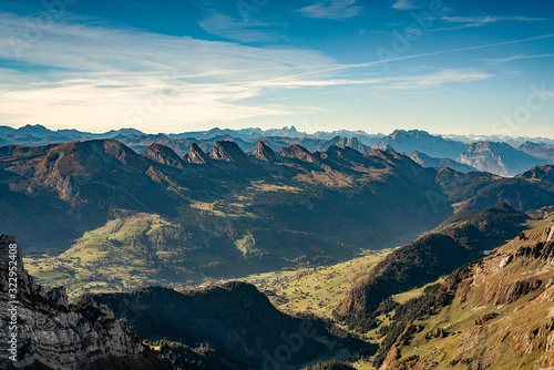 Alpenpanorama vom Säntis aus fotografiert