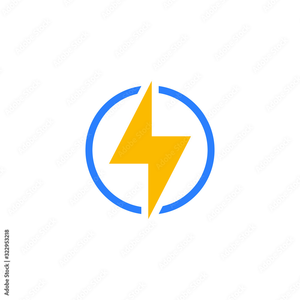 Lightning electric power icon vector Lightning electric power icon vector
