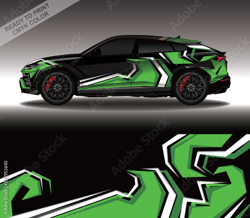 Car wrap decal design vector, custom livery race rally car vehicle sticker and tinting.