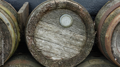 Old wooden barrel