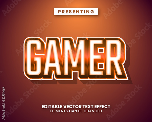 Modern trendy editable text effect mockup for gamer logo