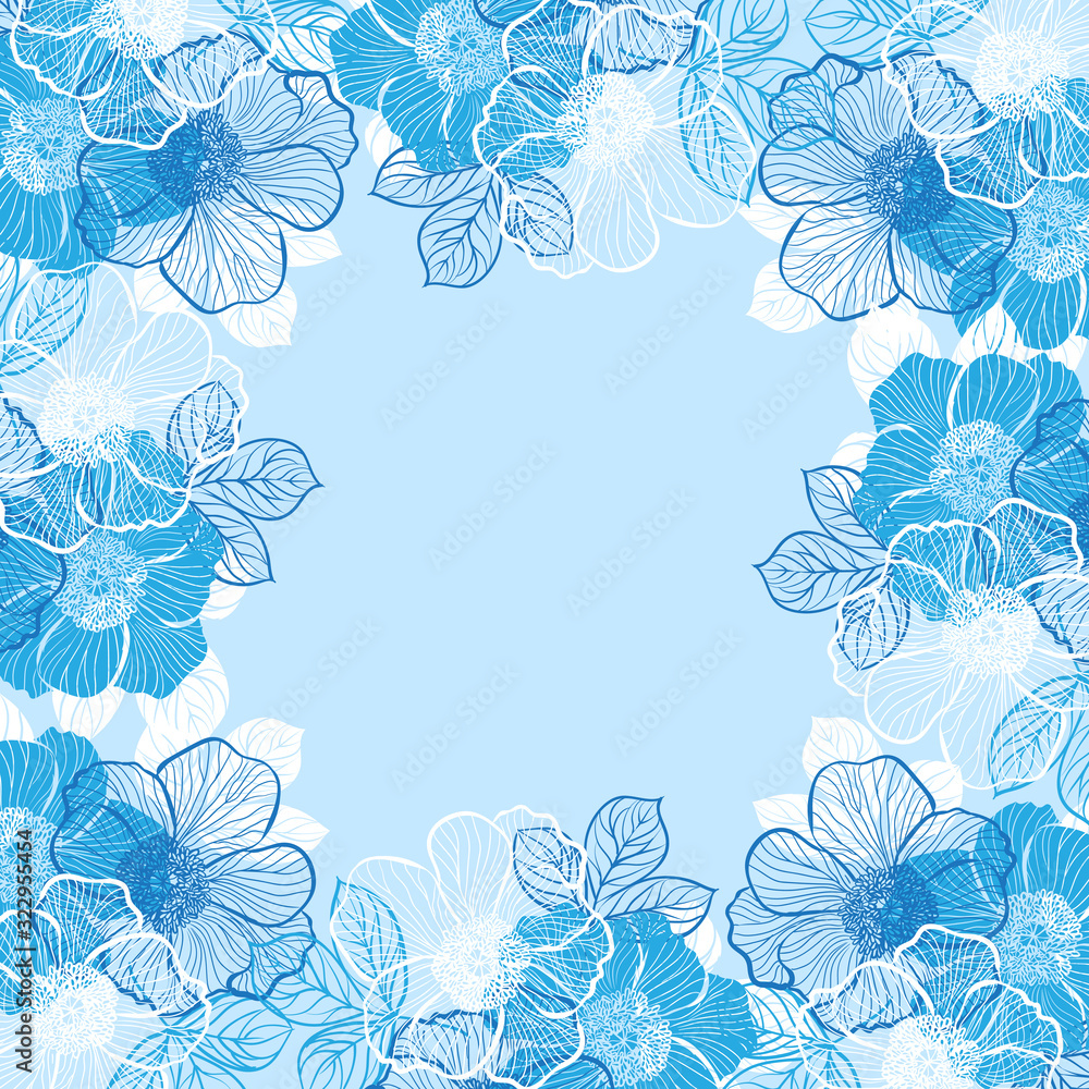 Floral background with flowers of peony