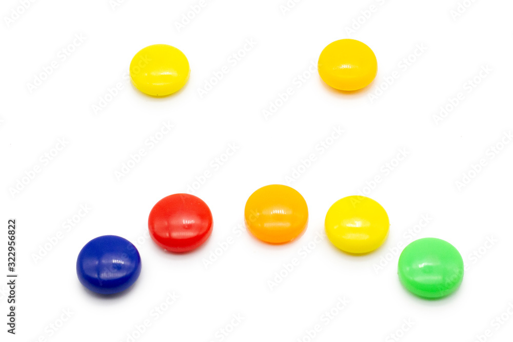 colorful balls like sad face isolated on white background